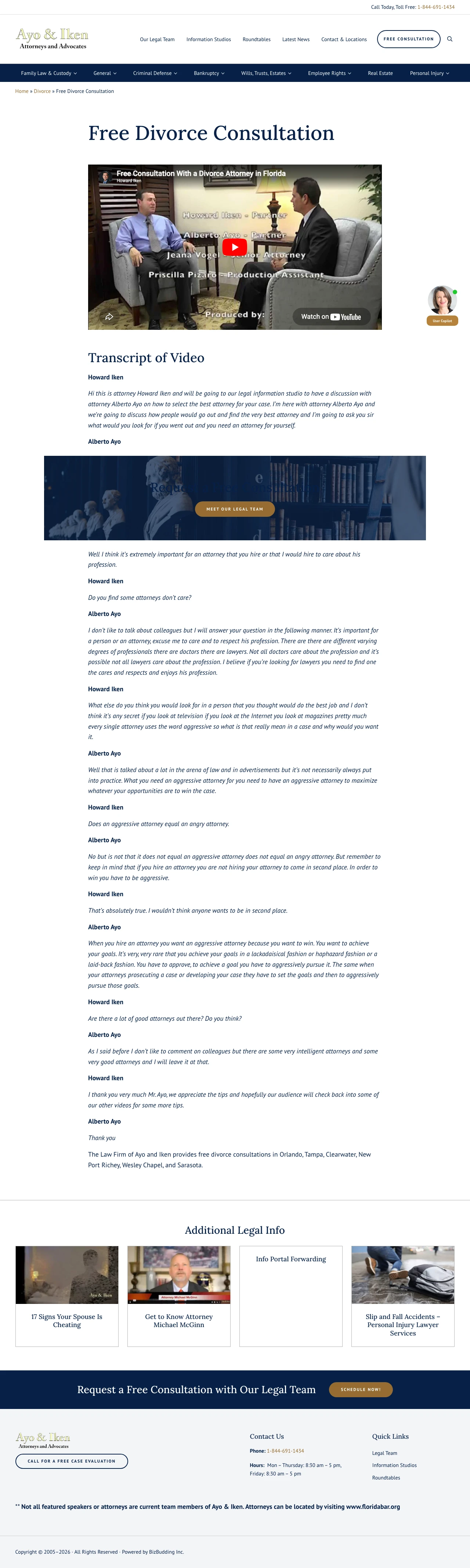 Family Law / Divorce landing page example