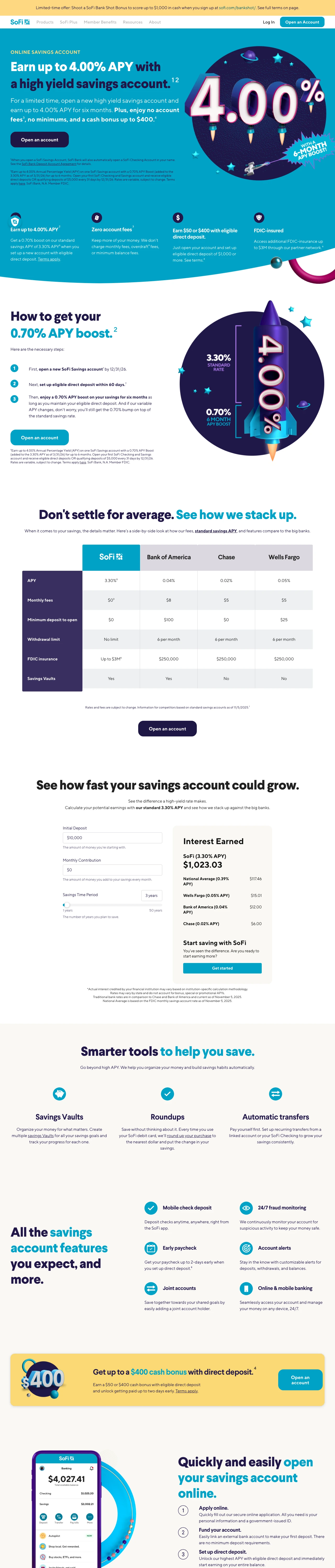 Financial Services landing page example