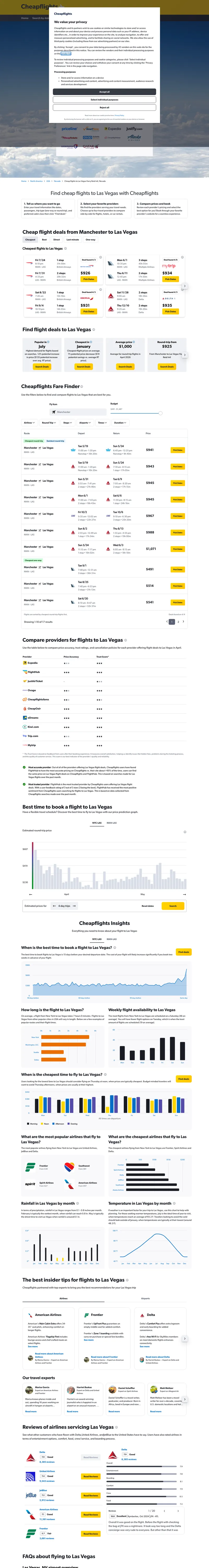 Flights / Airlines landing page example