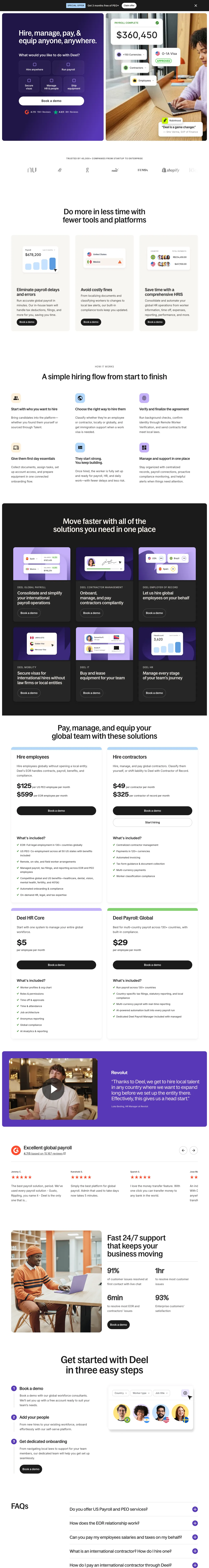 Immigration Law landing page example from deel.com