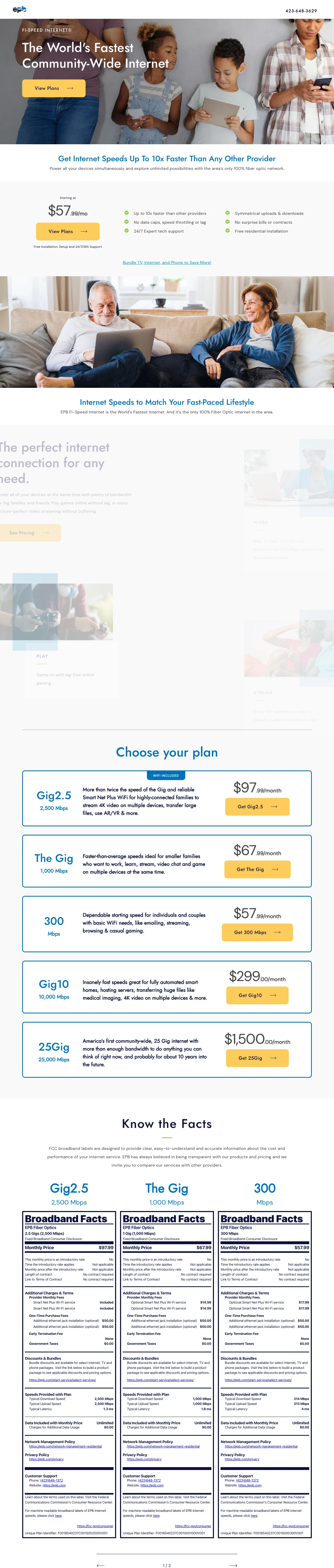 Internet & Telecom landing page example