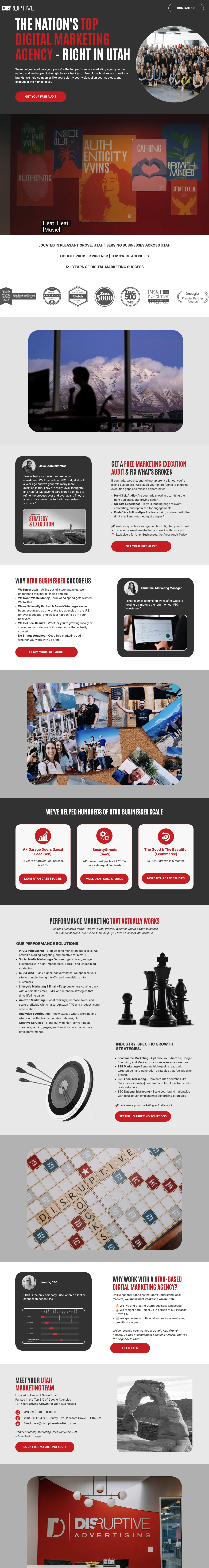 Marketing landing page example from get.disruptiveadvertising.com