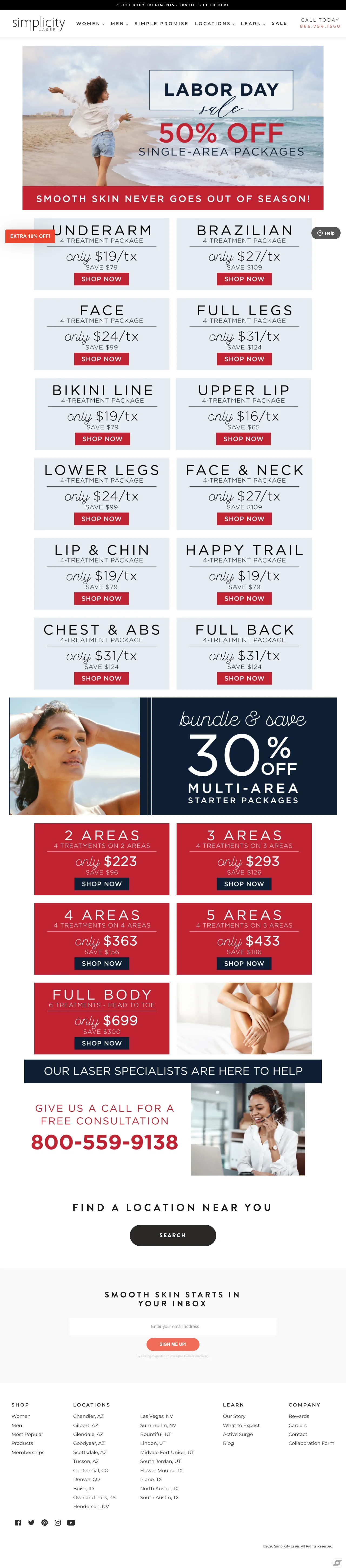 Simplicity sale landing page capture
