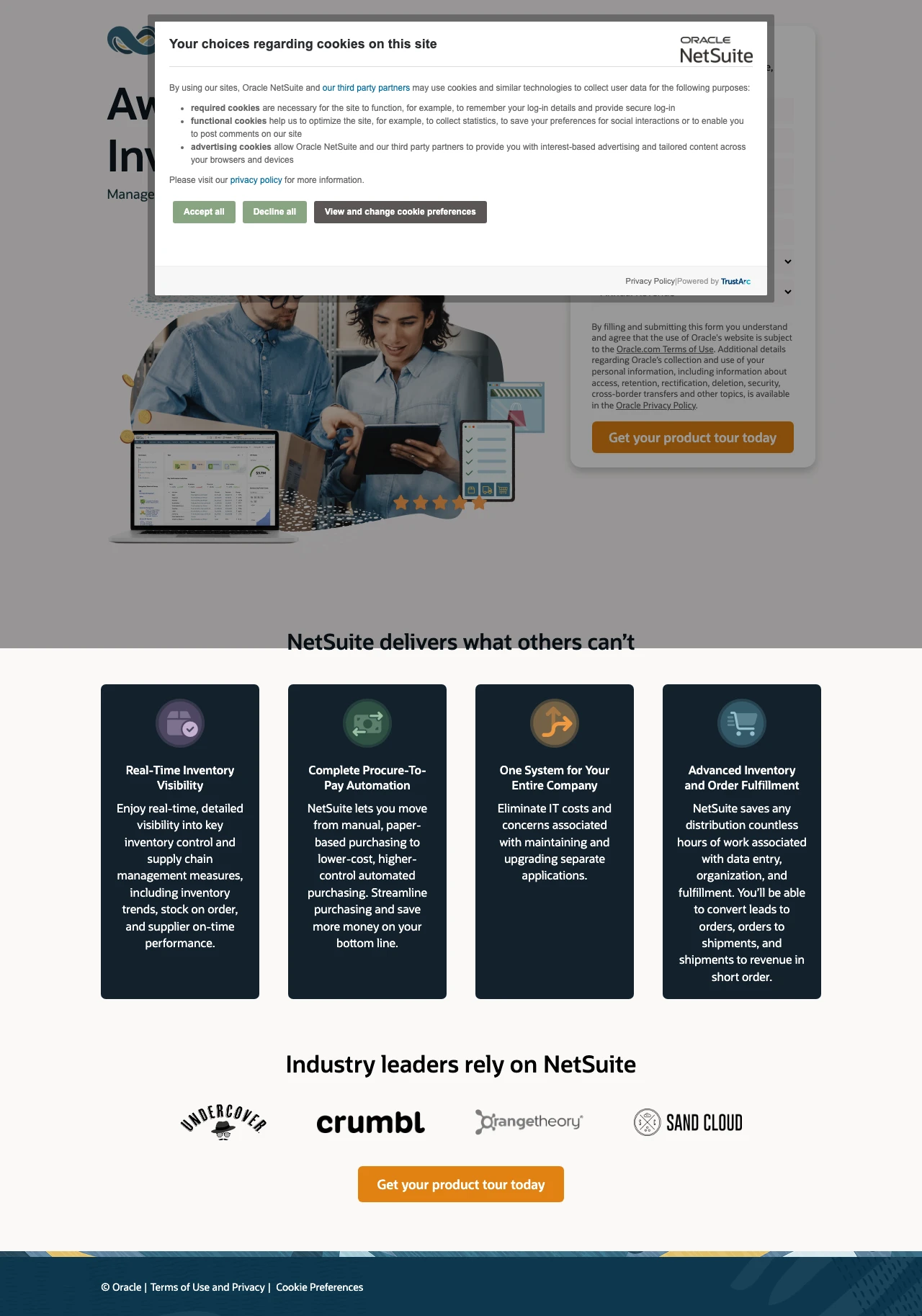 CRM Software landing page example