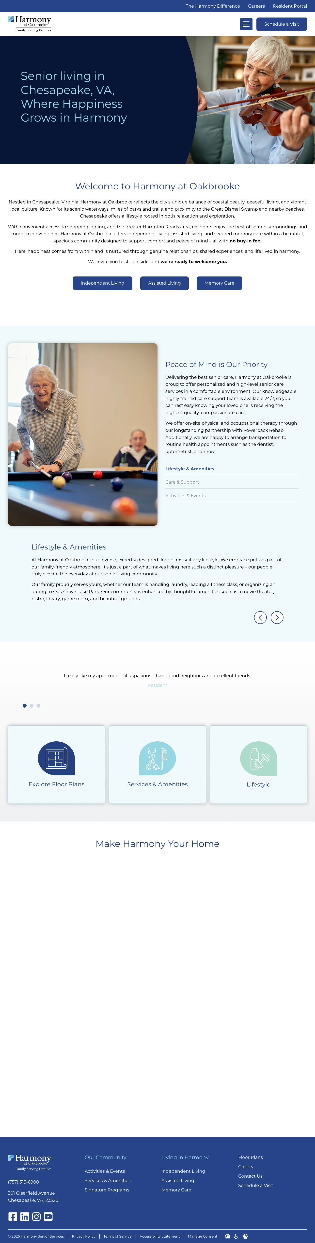 Senior Living landing page example